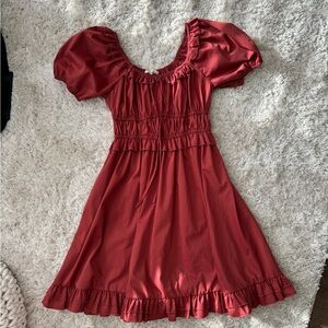 Peasant Style Deep Red Dress size Small